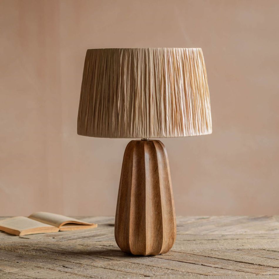 Duncombe Natural Wooden Table Lamp