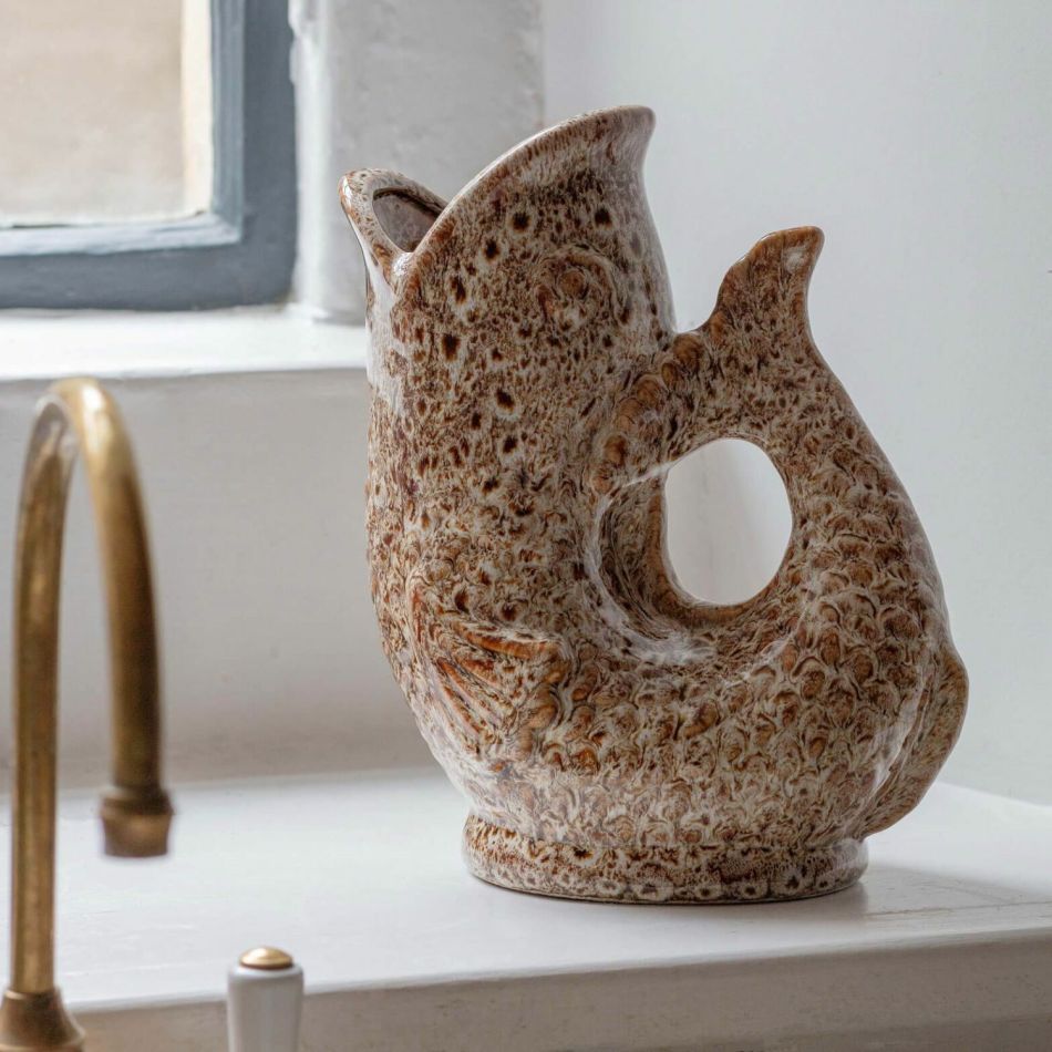 Brown Speckle Fish Jug