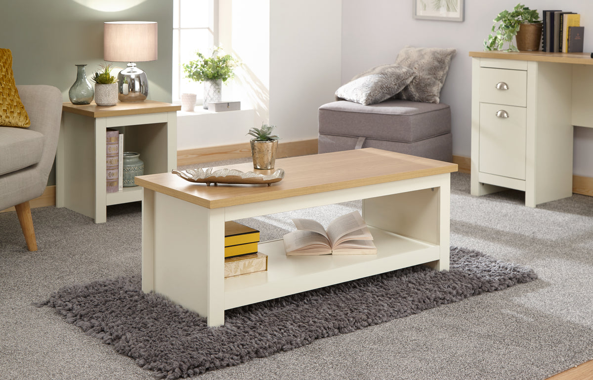 Lancaster Coffee Table With Shelf Cream