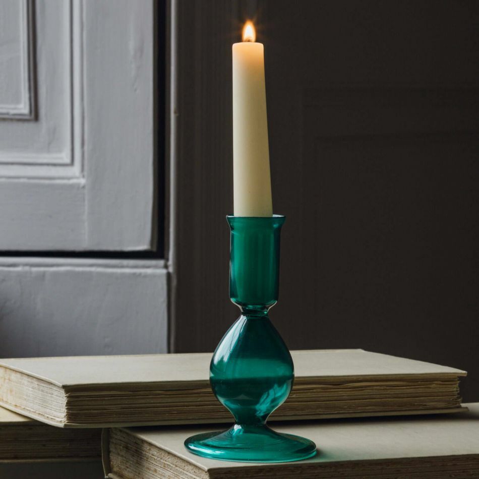 Emerald Glass Candlestick