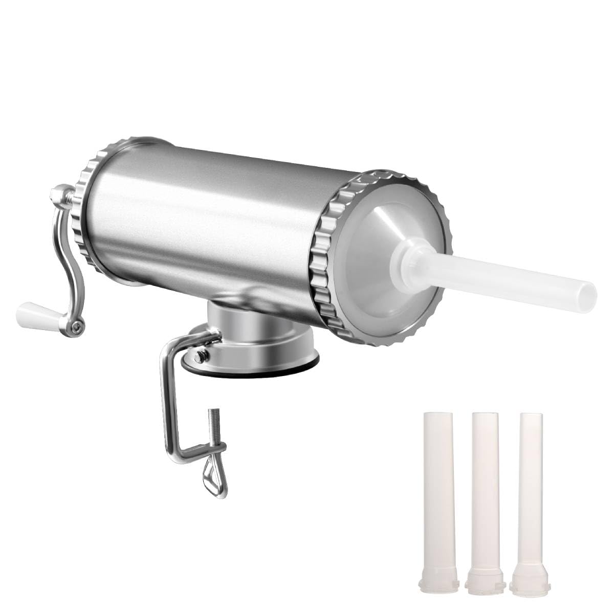 Giantexuk 3l/4.8l sausage stuffer, stainless steel sausage maker with 3/4 filling tubes