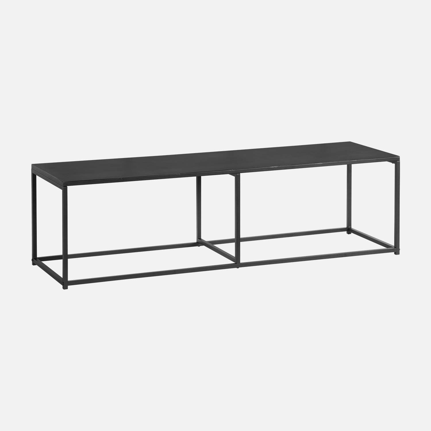 140cm black metal TV unit