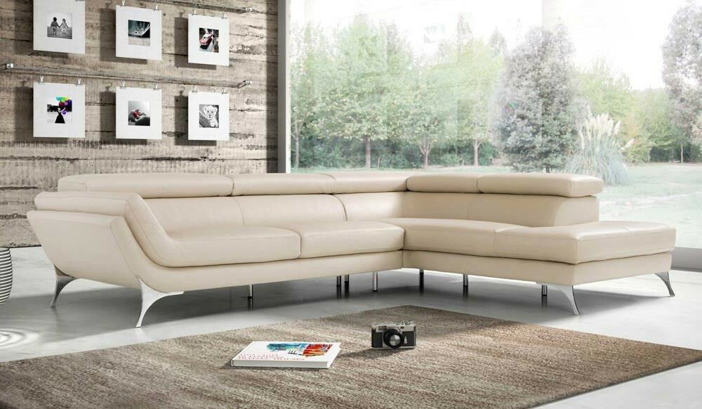 Lenola Leather Modular Sofa in Cream Italian Leather