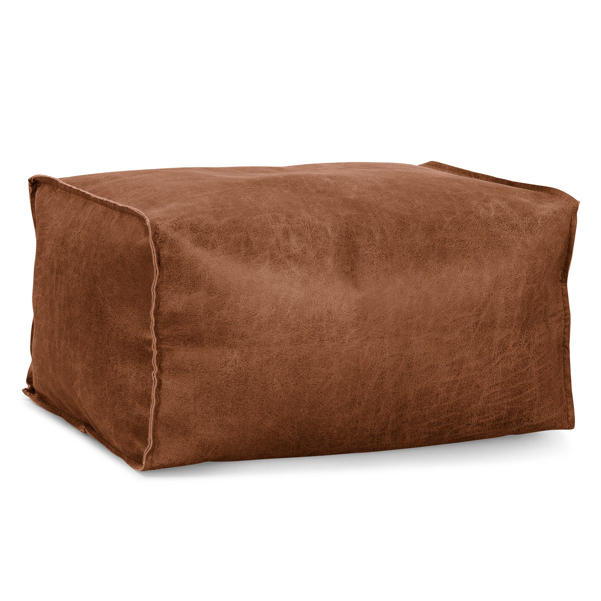 Small Footstool Distressed Leather British Tan