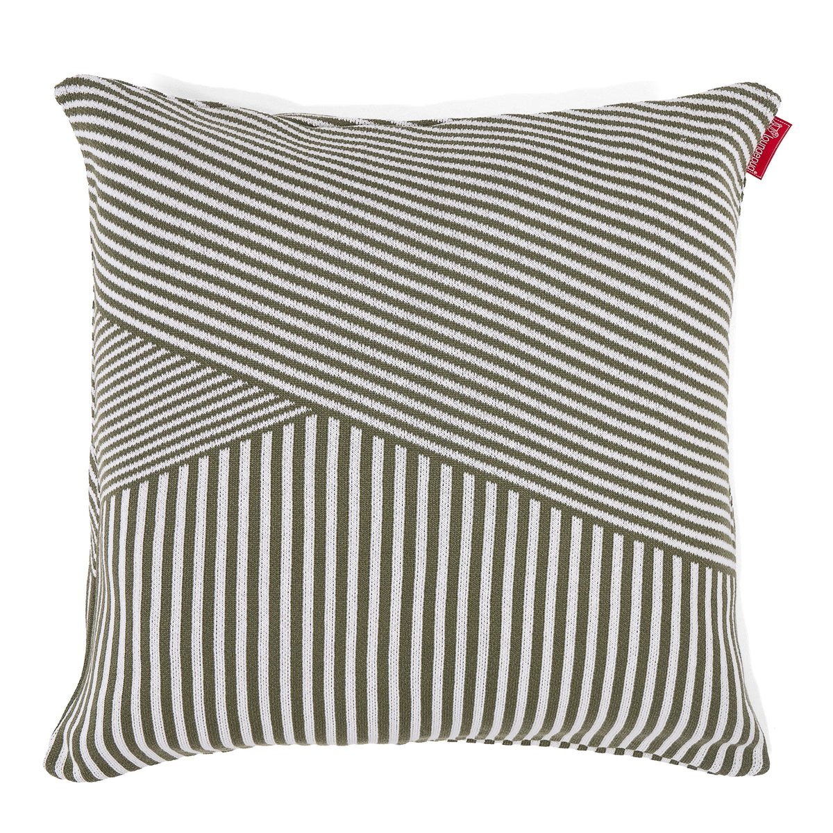 Extra Large Scatter Cushion Cover 70 x 70cm Cotton Blend Stripe Green