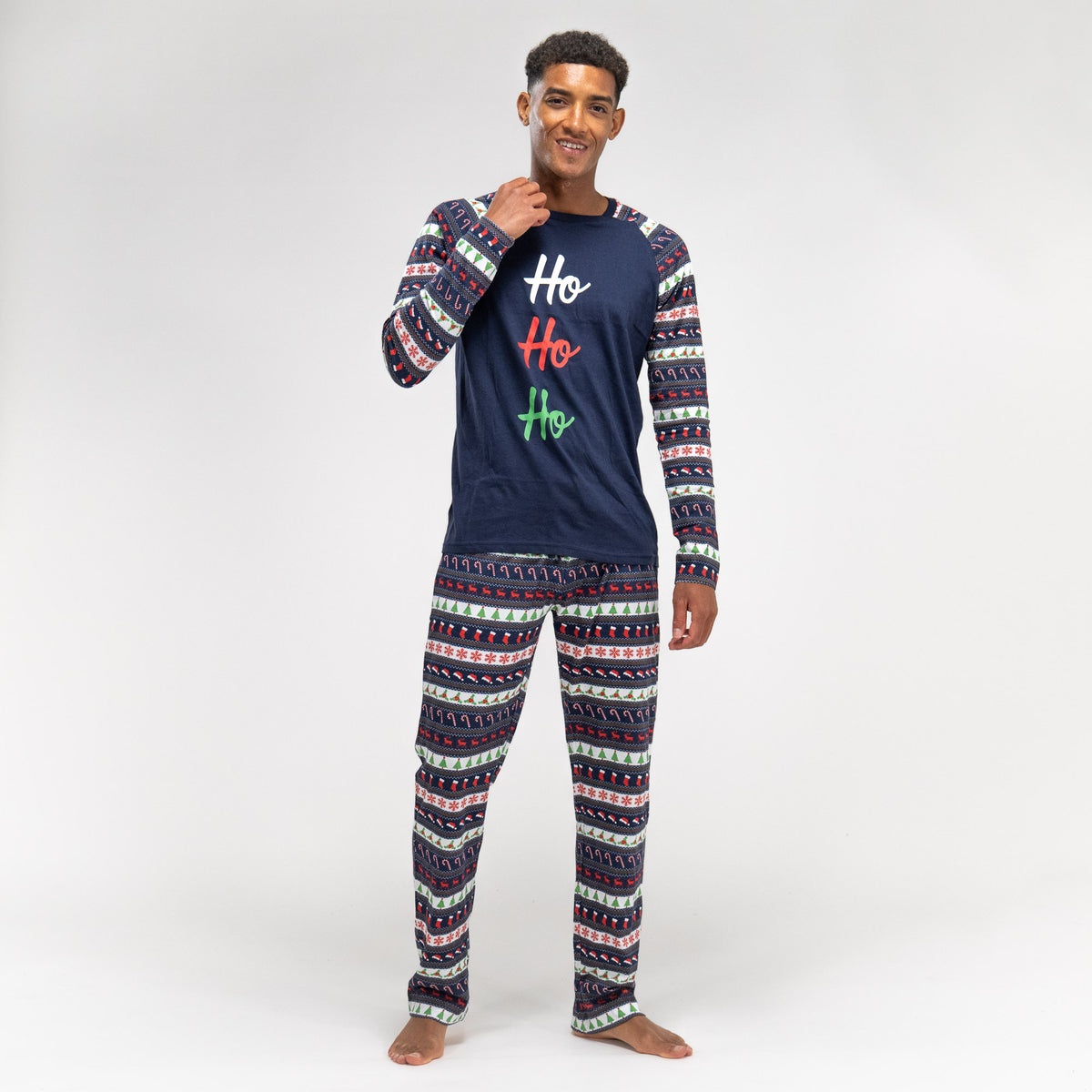 Men’s Christmas Fairisle Printed Jersey Pyjamas