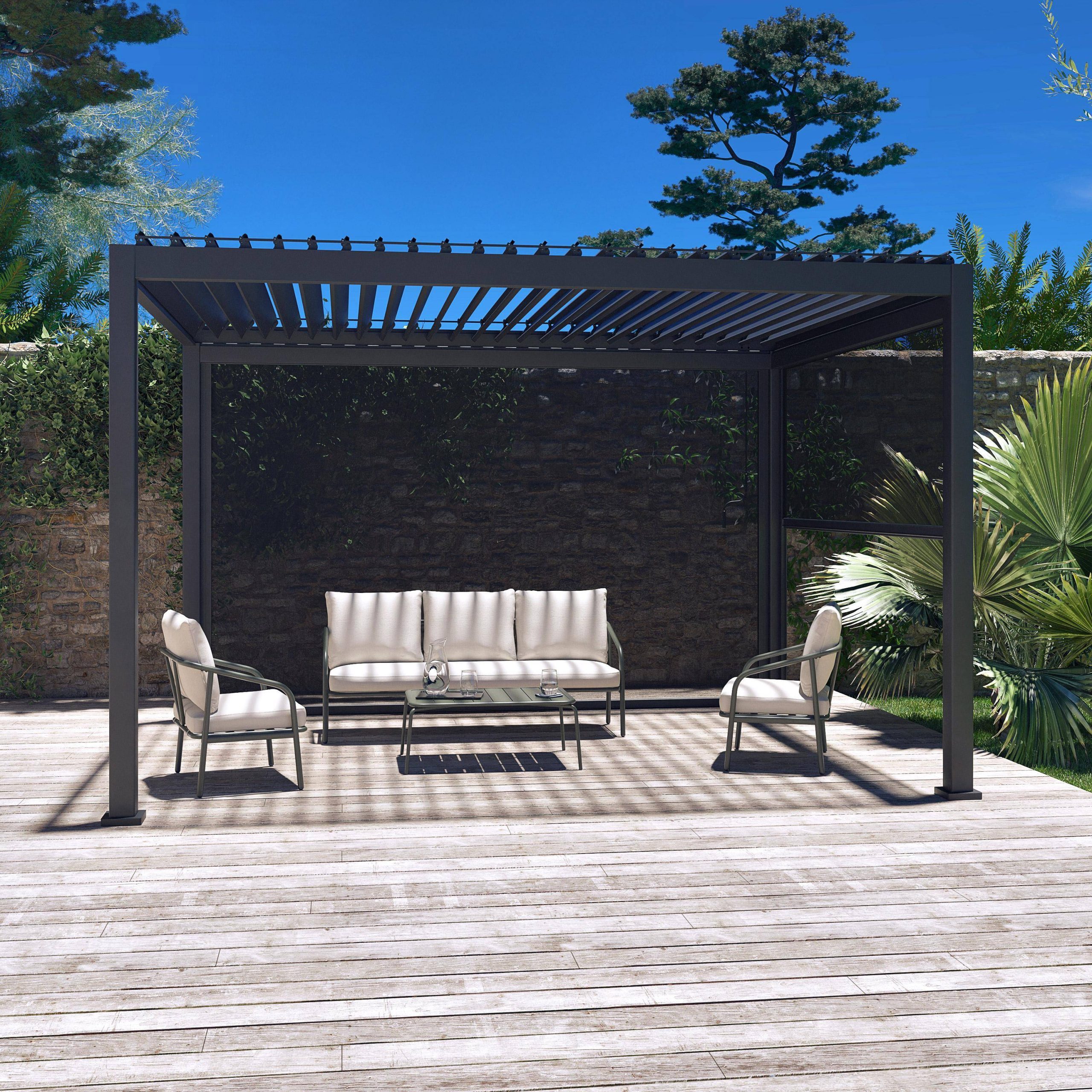 3x4m louvered pergola + privacy screens 3m and 4m