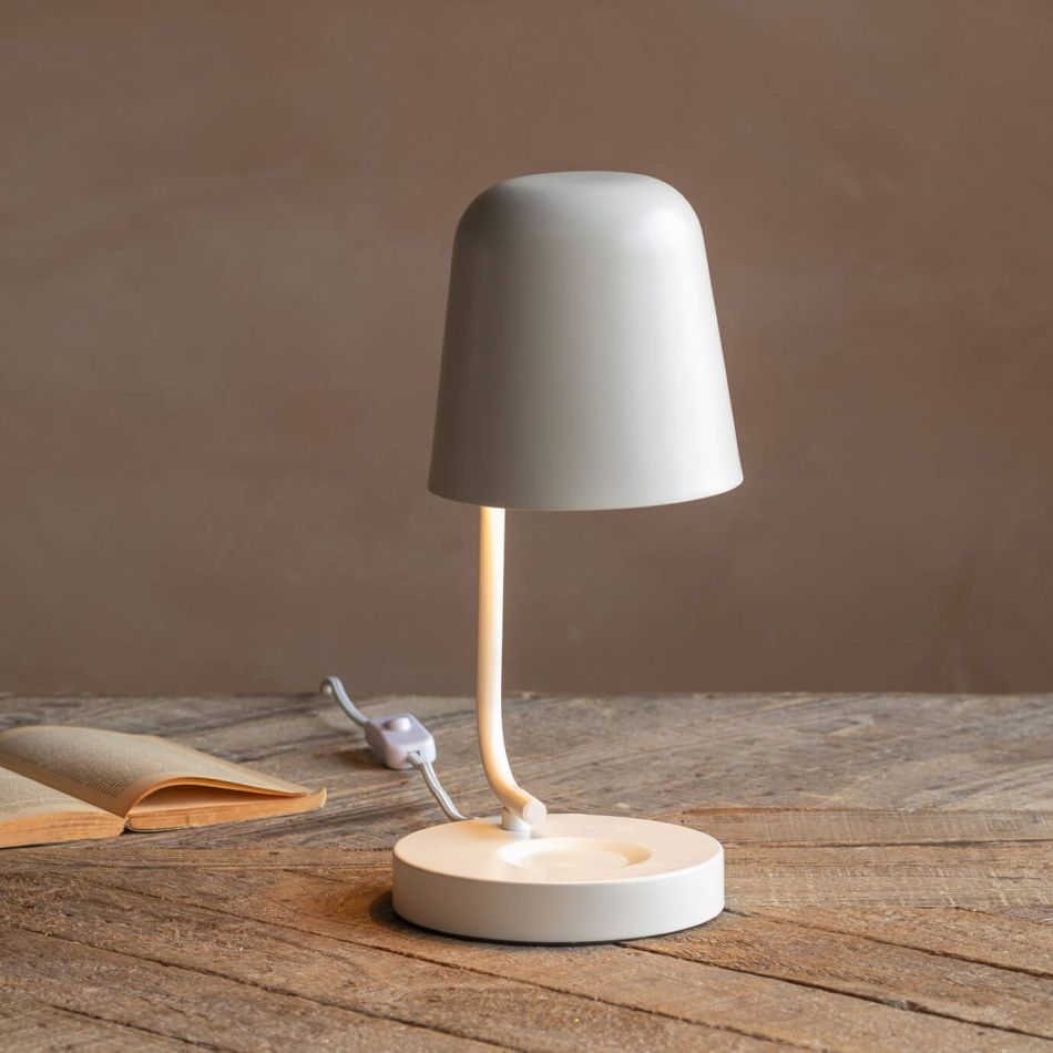 White Angled Table Lamp