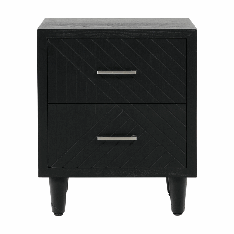 Solo 2 Drawer Bedside Cabinet Black