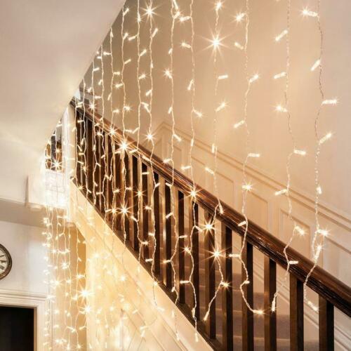 306 LED Curtain Fairy Lights 3m x 3m – Warm White